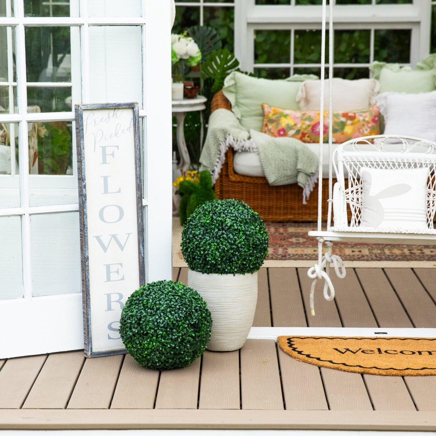 12" UV Resistant Artificial Boxwood Ball (Indoor/Outdoor) - Set of 2