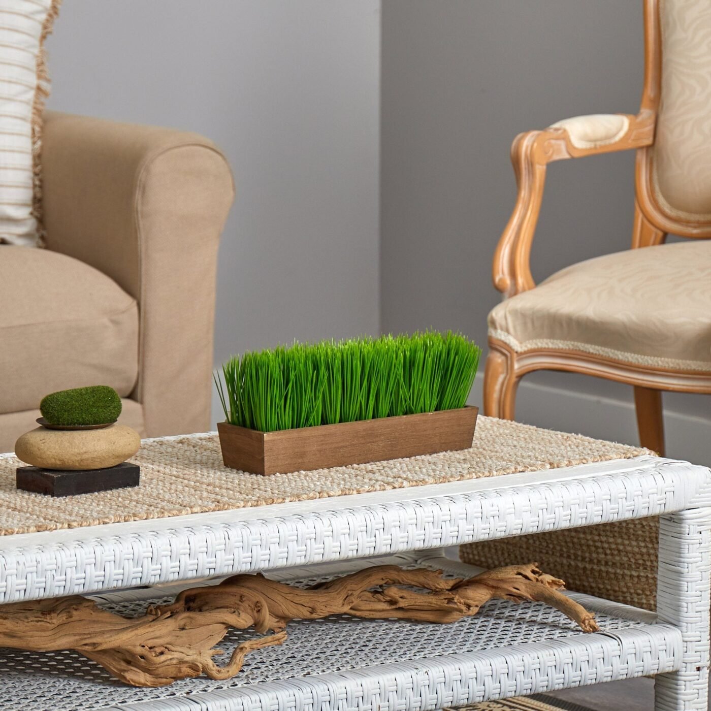 12" Grass Artificial Plant in Decorative Planter