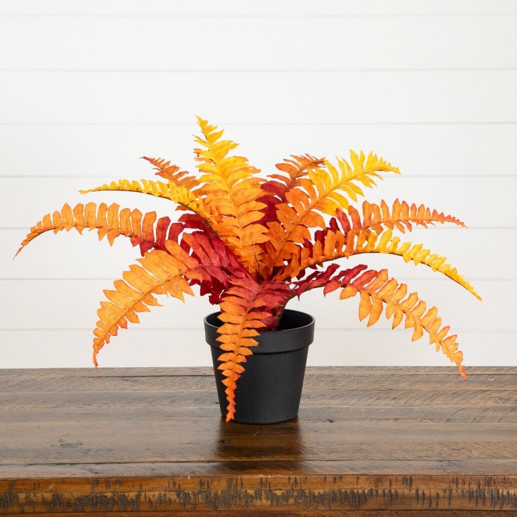 13" Autumn Artificial Fall Boston Fern Plant