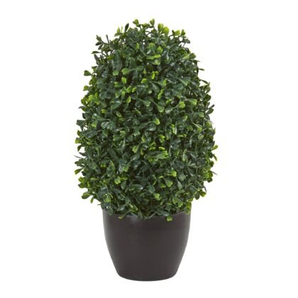 13" Boxwood Topiary Artificial Plant UV Resistant (Indoor/Outdoor)