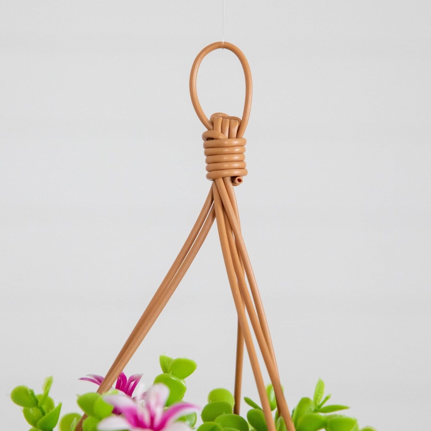 13" UV Resistant Artificial Lily and Eucalyptus Woven Hanging Basket (Indoor/Outdoor)