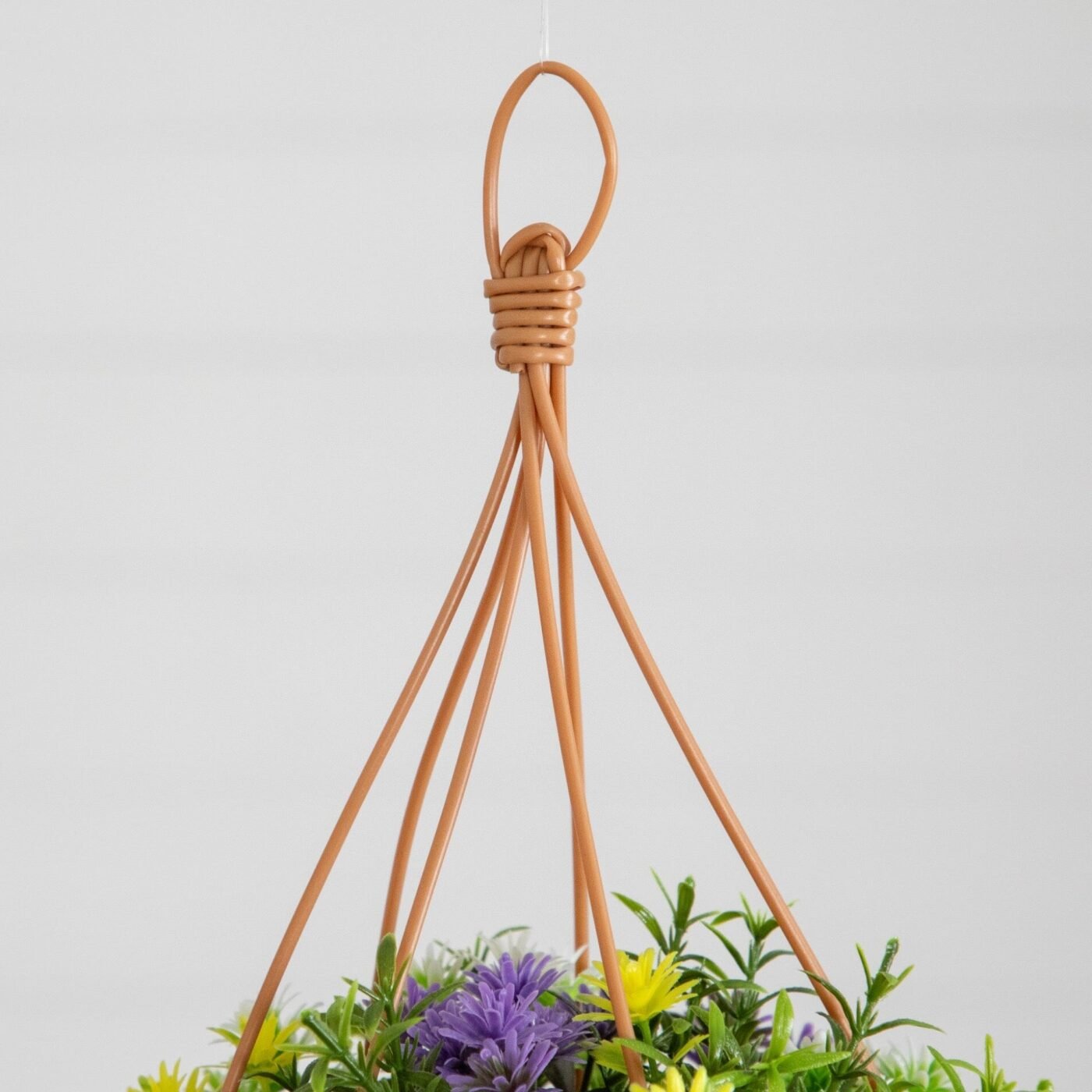 13" UV Resistant Artificial Dandelion and Rosemary in Woven Hanging Basket (Indoor/Outdoor) -Set of 2