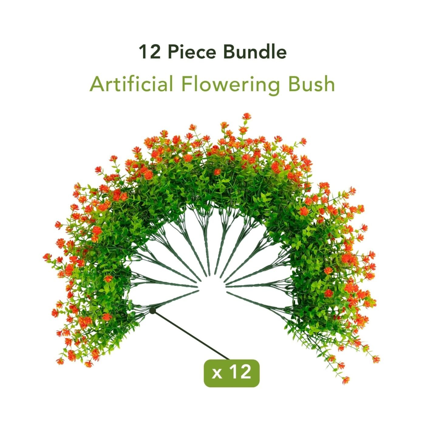 13" UV Resistant Artificial Flowering Mini Rose Bush (Indoor/Outdoor) - Set of 12
