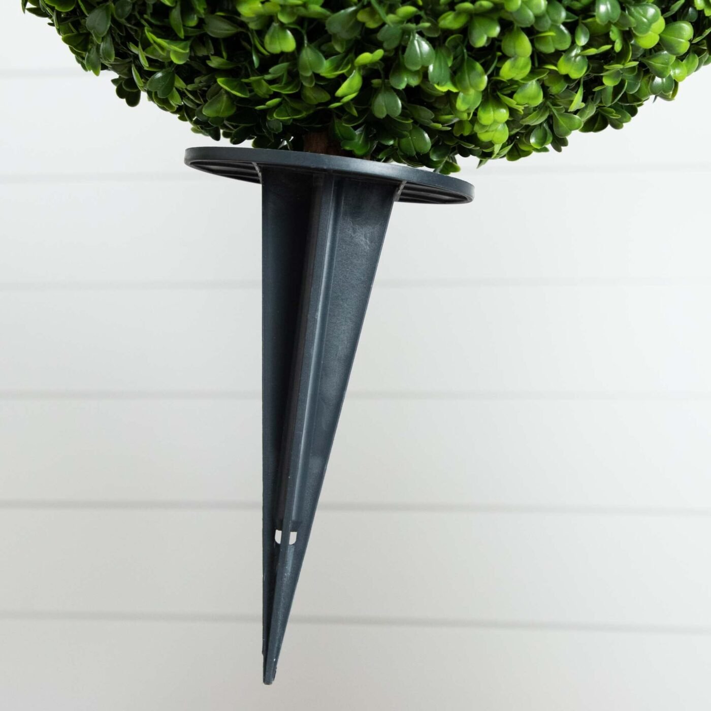 14" Artificial Boxwood Ball Topiary with Integrated Ground Stake UV Resistant - Set of 2