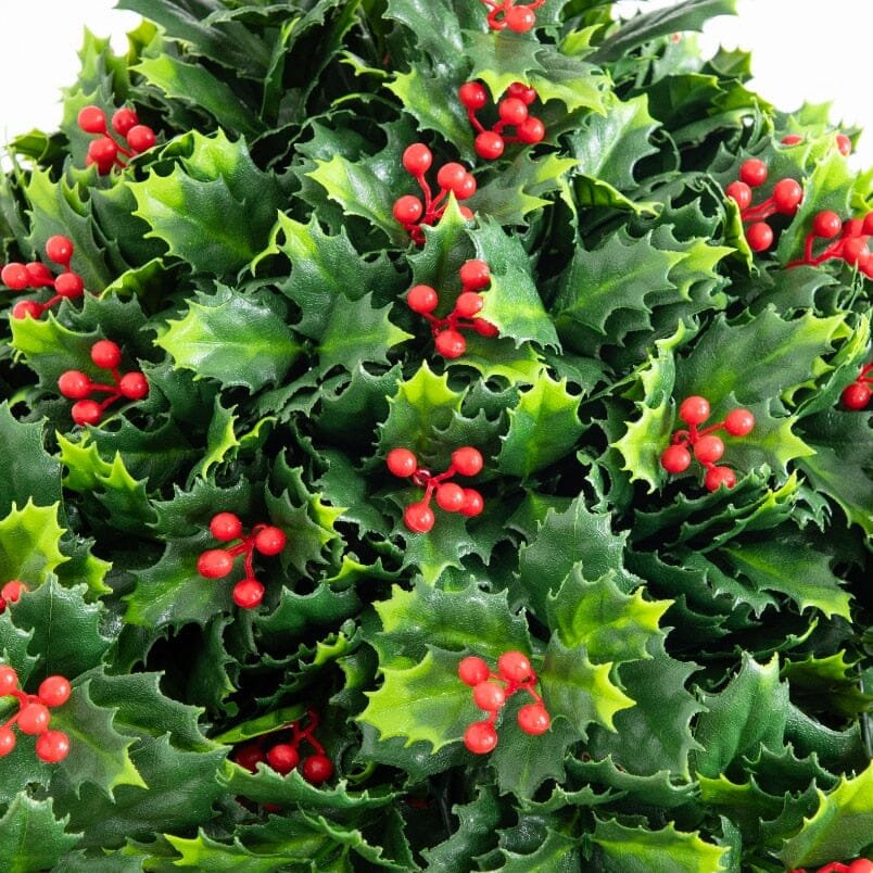 16" UV Resistant Artificial Holly Berry Christmas Plant (Indoor/Outdoor)