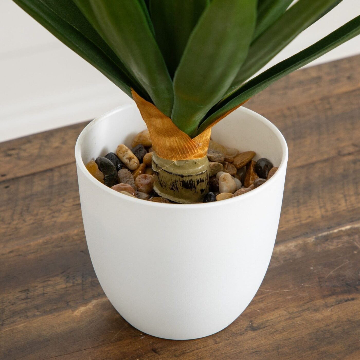 15" UV Resistant Artificial Agave Plant in White Planter (Indoor/Outdoor)
