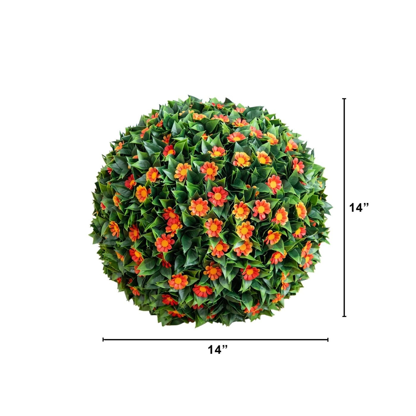 15" UV Resistant Artificial Flowering Daisy Boxwood Ball (Indoor/Outdoor)