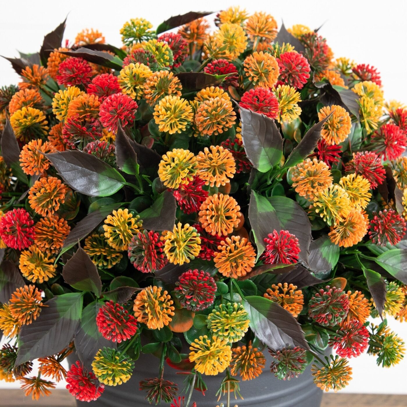 16" UV Resistant Autumn Artificial Mixed Fall Mum Plant in Pot (Indoor/Outdoor)
