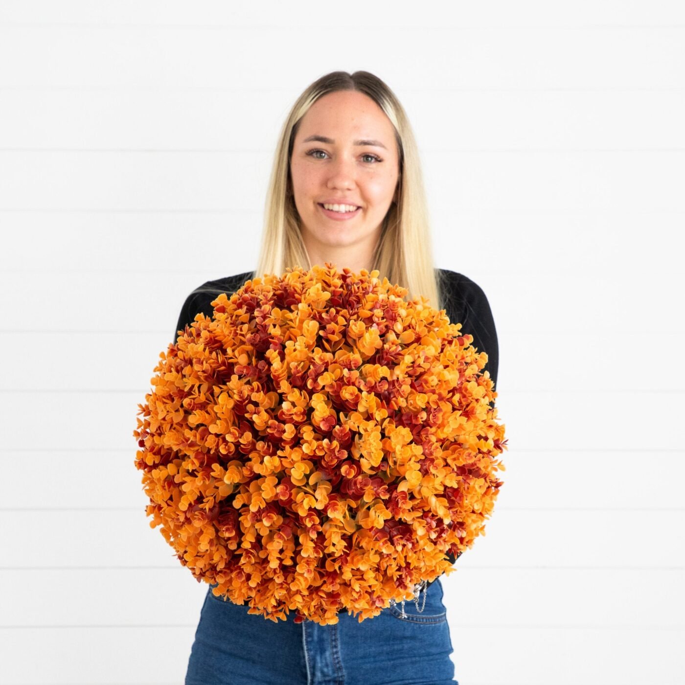 17" UV Resistant Autumn Artificial Eucalyptus Fall Ball (Indoor/Outdoor)