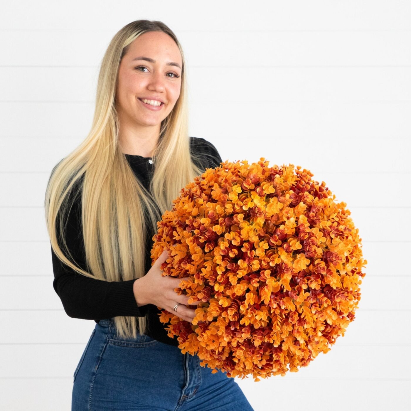 17" UV Resistant Autumn Artificial Eucalyptus Fall Ball (Indoor/Outdoor)