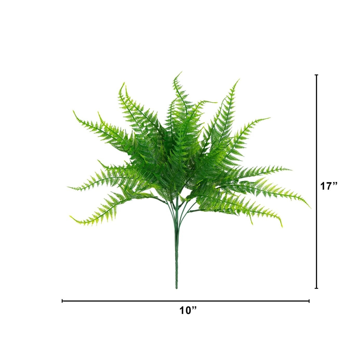17" UV Resistant Artificial Fern Bush (Indoor/Outdoor) - Set of 6