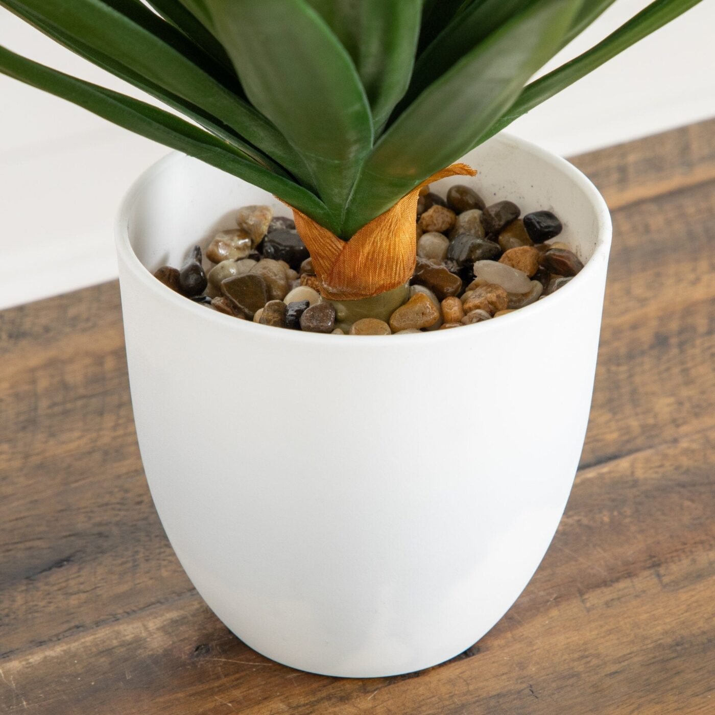 17" UV Resistant Artificial Agave Plant in White Planter (Indoor/Outdoor)