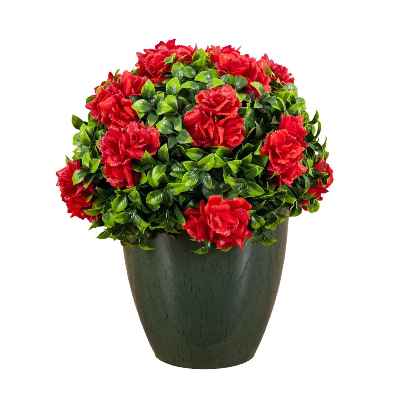 18" UV Resistant Artificial Camellia in Black Decorative Planter (Indoor/Outdoor)