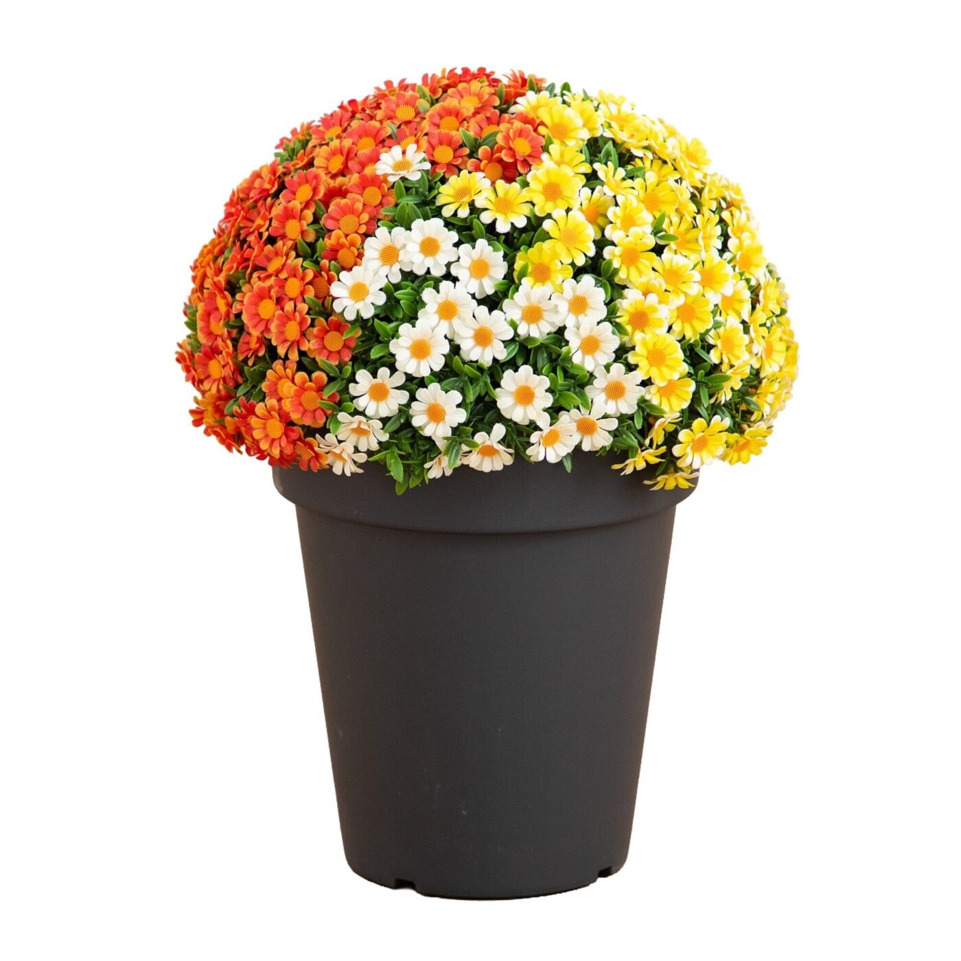 18" UV Resistant Autumn Artificial Fall Mixed Daisy Plant in Pot (Indoor/Outdoor)