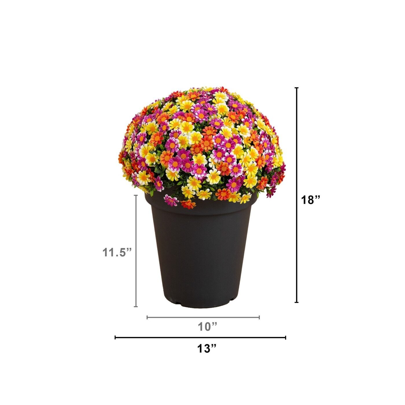 18" UV Resistant Artificial Mixed Daisy Plant (Indoor/Outdoor)