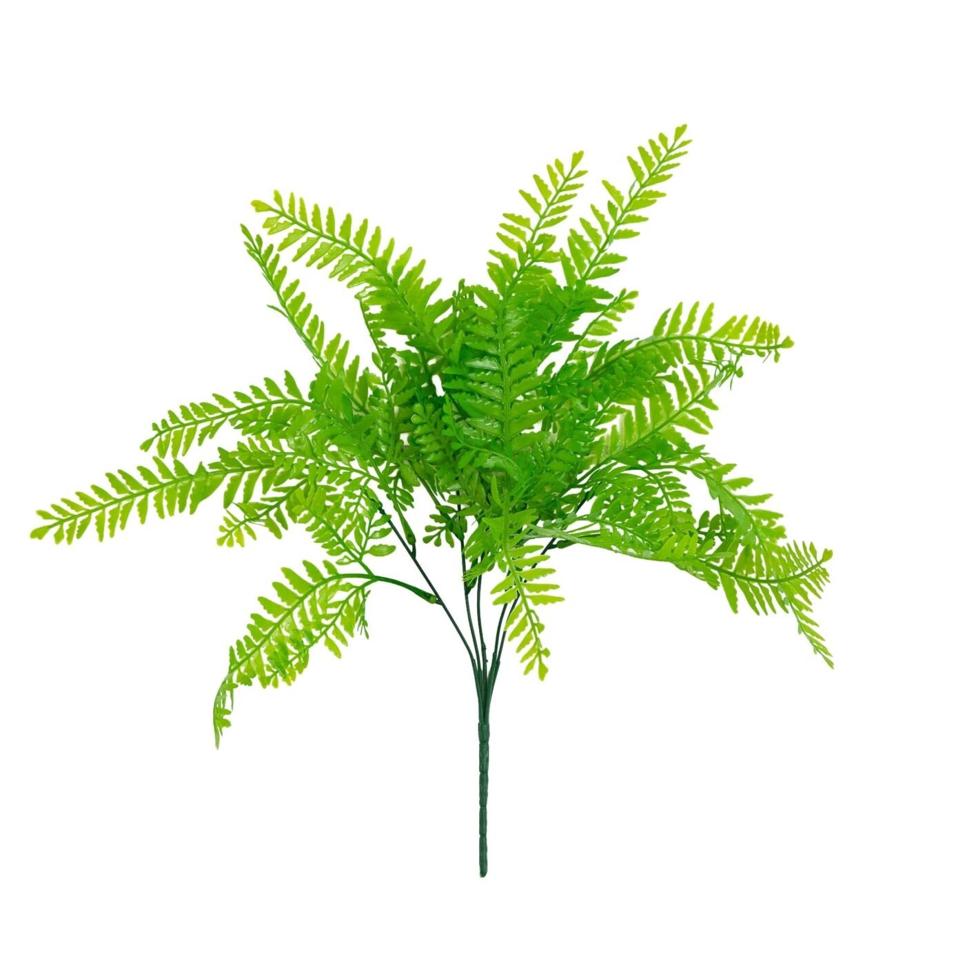 17" UV Resistant Artificial Vibrant Fern Bush (Indoor/Outdoor) - Set of 6