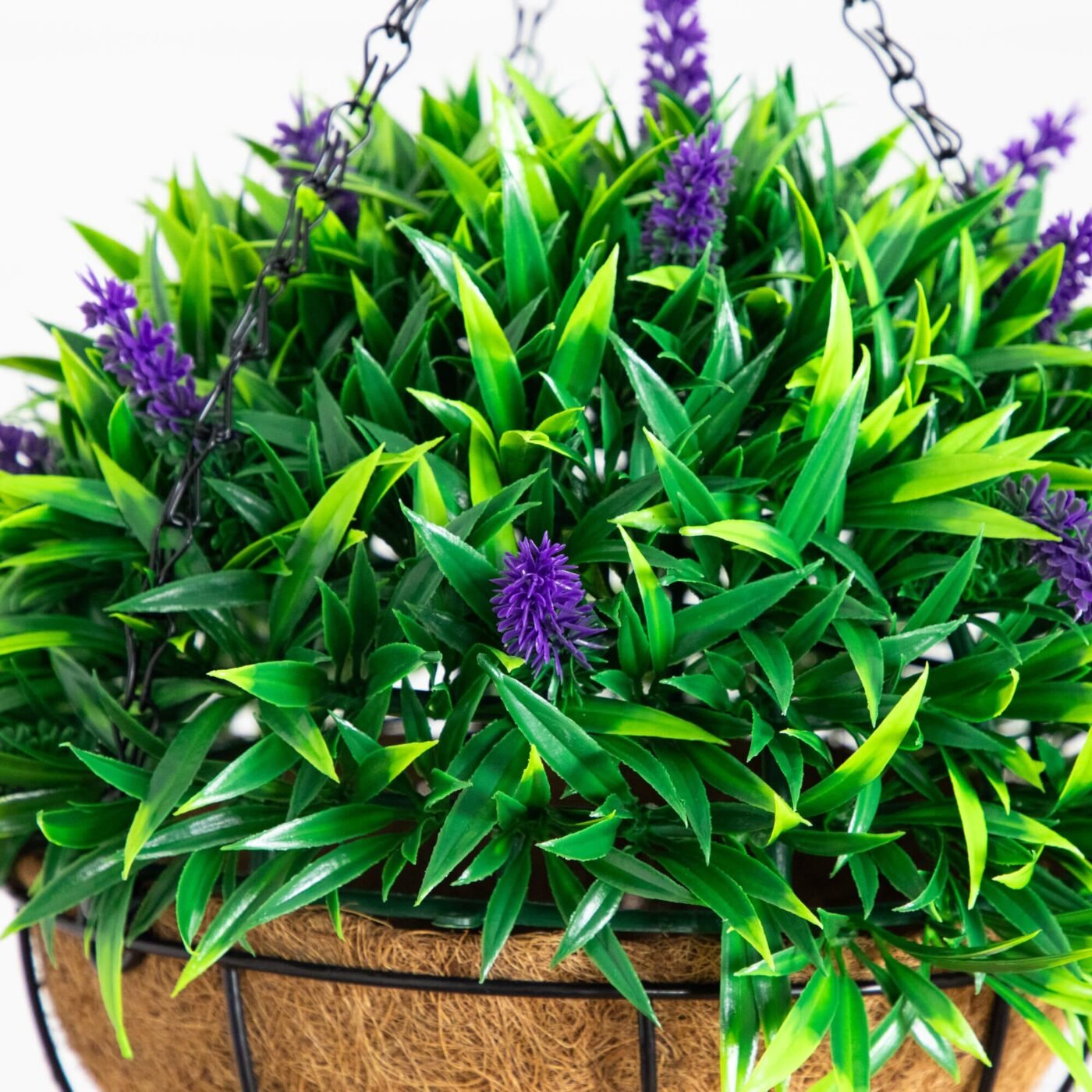 18" UV Resistant Artificial Lavender Hanging Basket (Indoor/Outdoor)