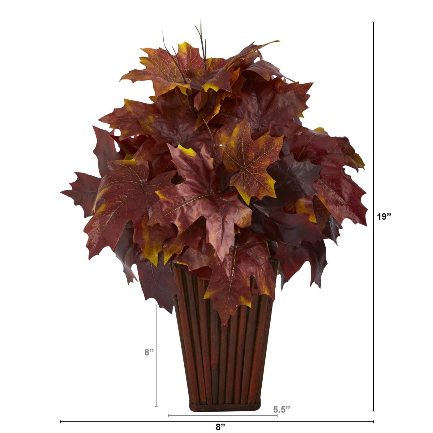 19" Autumn Maple Leaf Artificial Plant in Decorative Planter