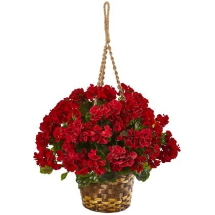 19" Geranium Hanging Basket UV Resistant (Indoor/Outdoor)