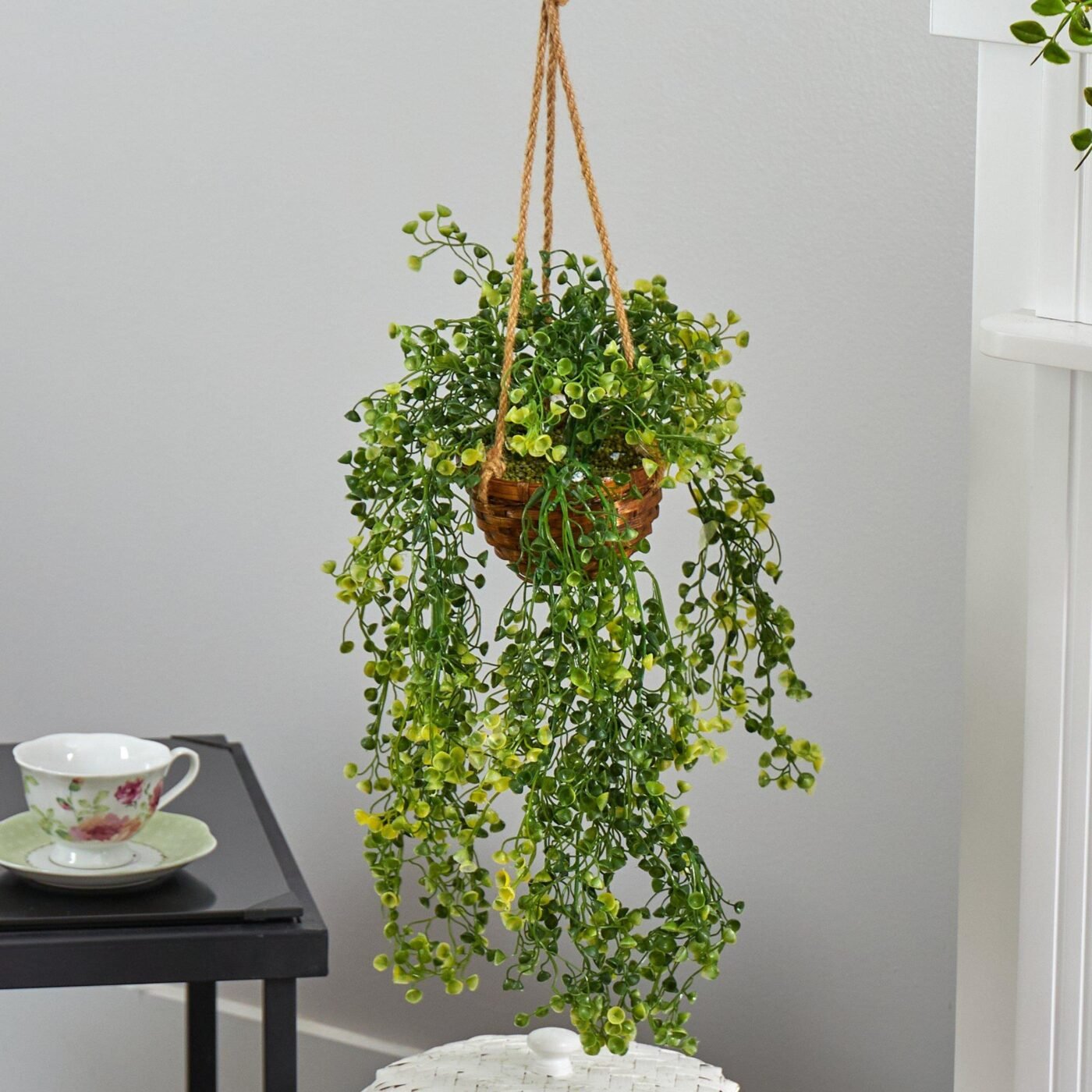 20" Baby Tear Artificial Plant in Hanging Basket