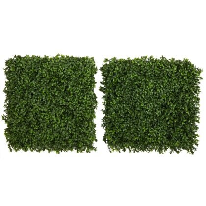 20" Boxwood Artificial Wall Mat (Indoor/Outdoor) (Set of 2)