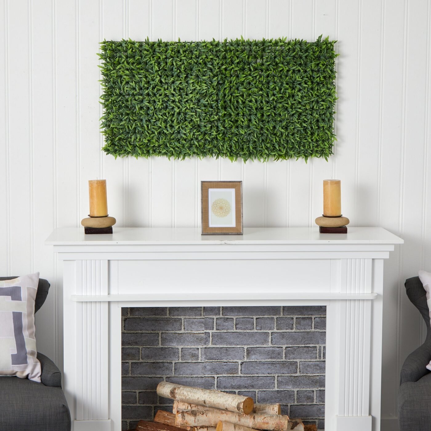 20" Grass Artificial Wall Mat (Indoor/Outdoor) (Set of 2) Trellis