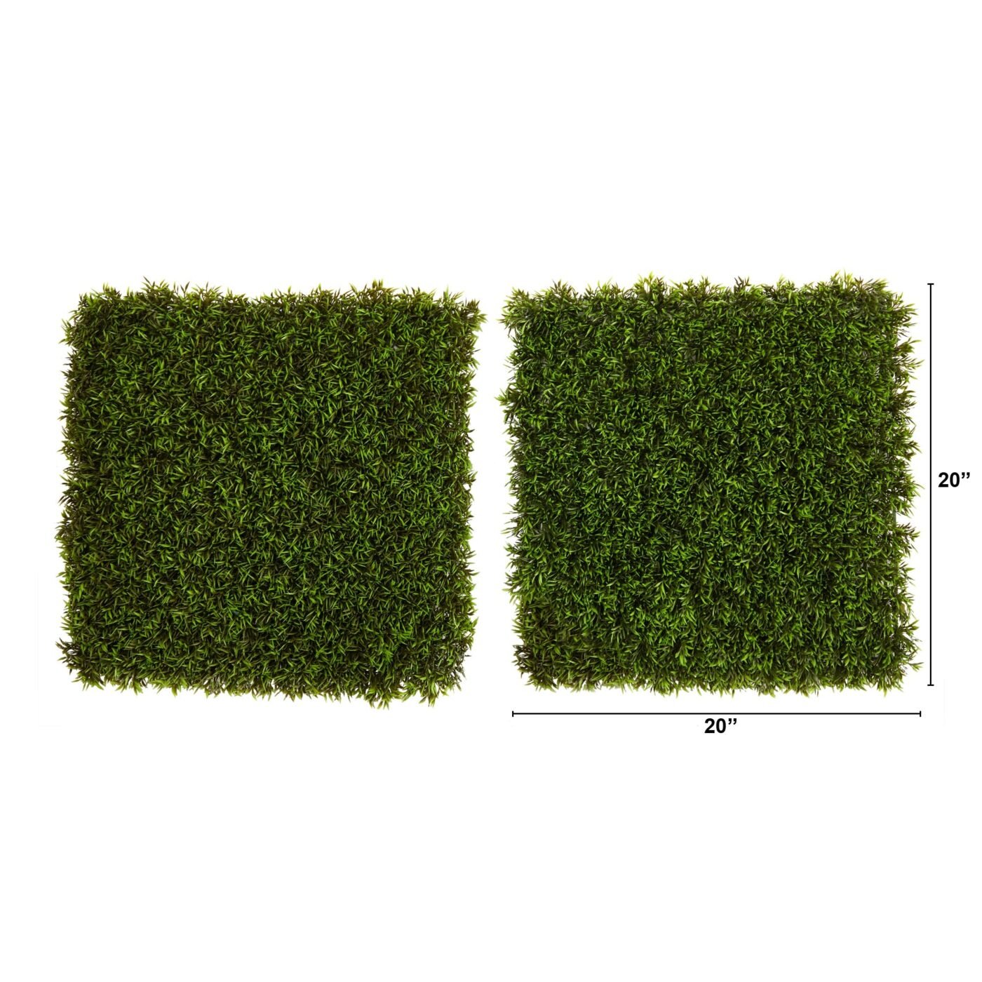 20" Mini Pordocarpus Artificial Wall Mat (Indoor/Outdoor) (Set of 2)