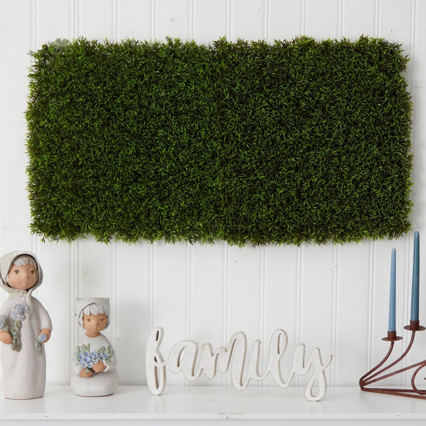 20" Mini Pordocarpus Artificial Wall Mat (Indoor/Outdoor) (Set of 2)