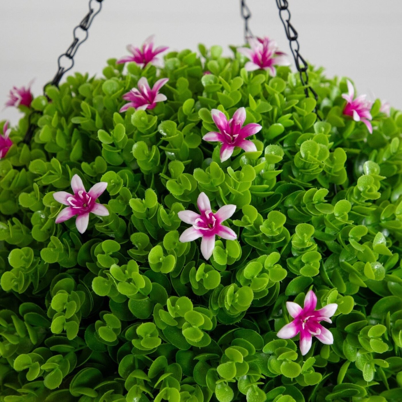 21" UV Resistant Artificial Lily and Eucalyptus Hanging Basket (Indoor/Outdoor)
