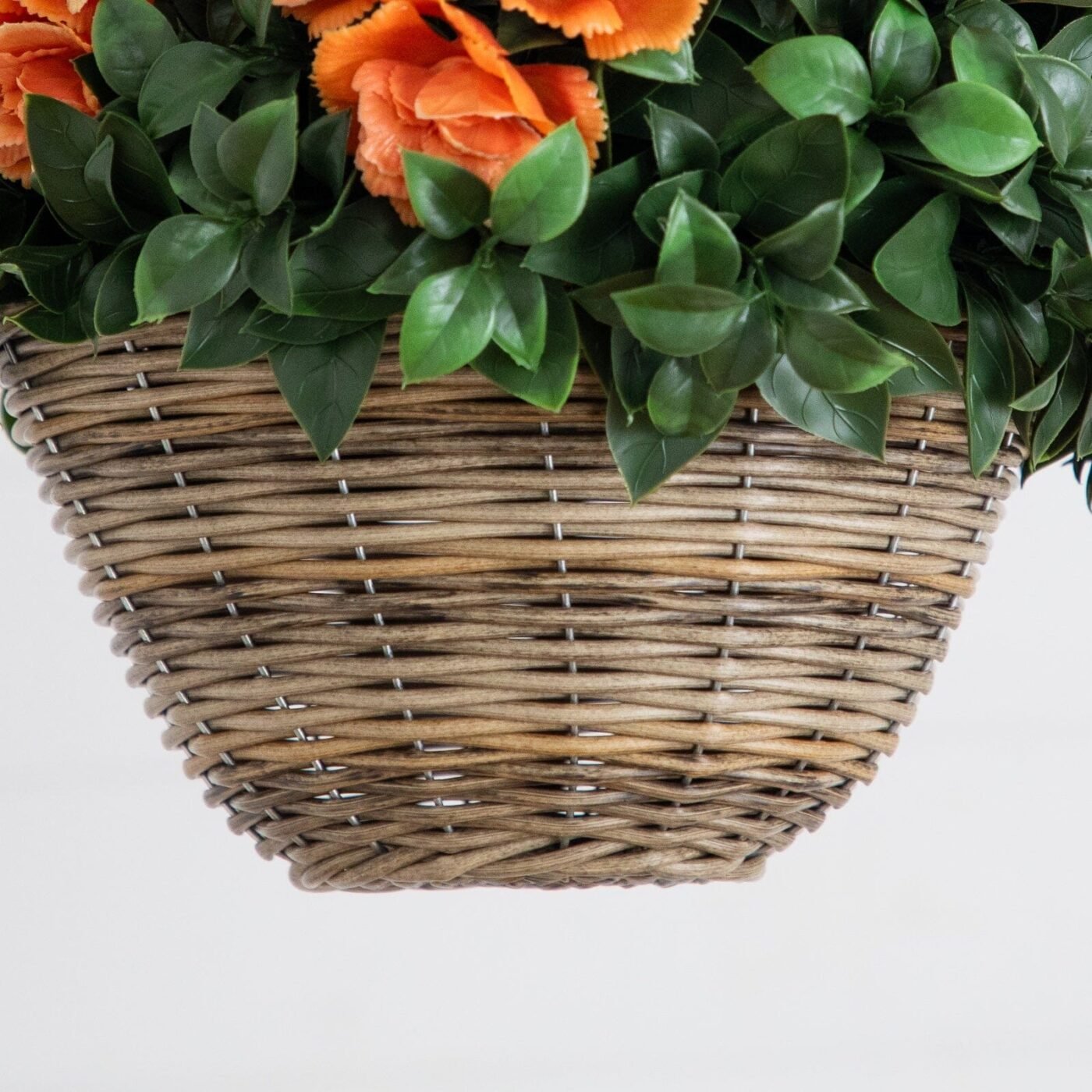 22" UV Resistant Artificial Camellia in Hanging Basket (Indoor/Outdoor)