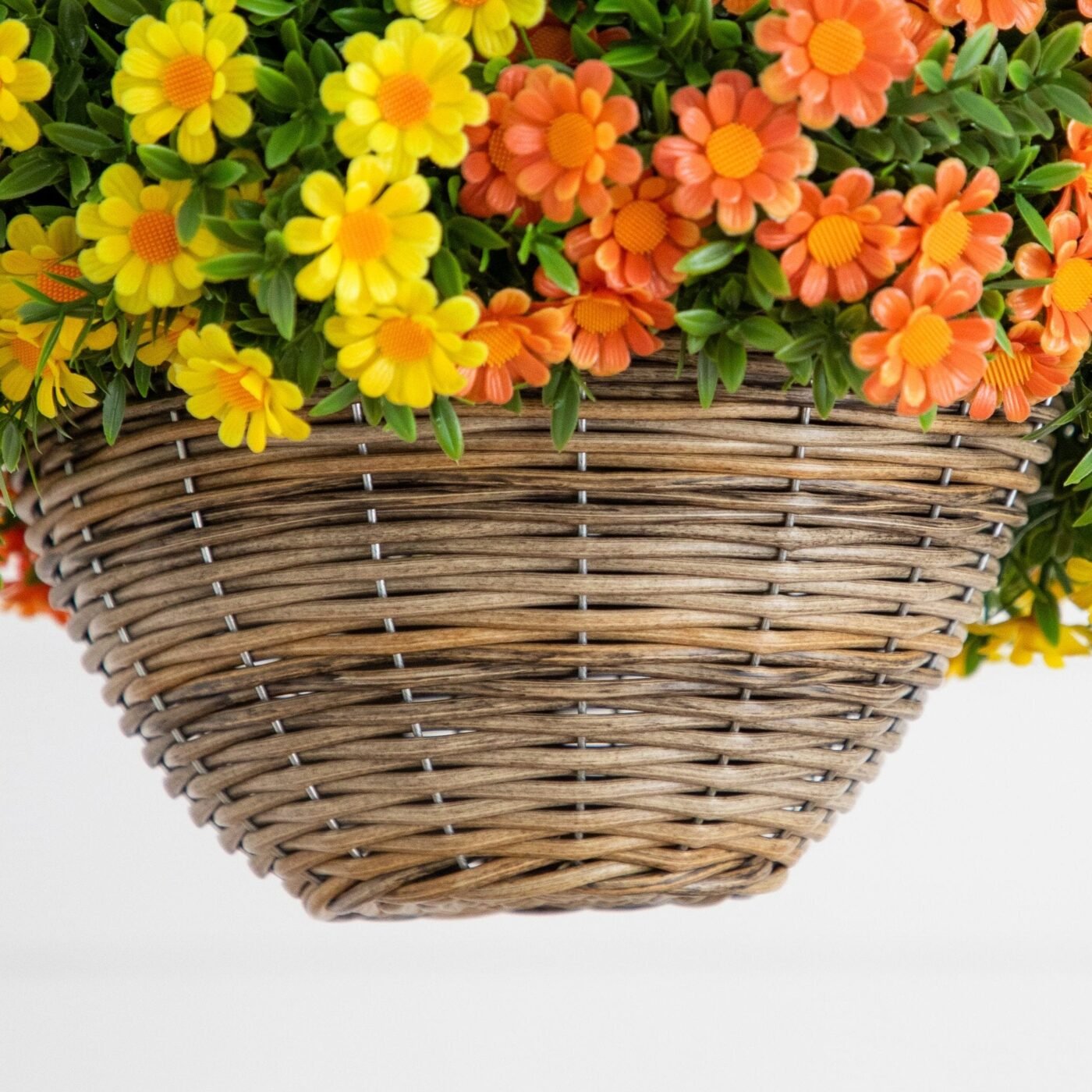 22" UV Resistant Autumn Artificial Fall Mixed Daisy Hanging Basket (Indoor/Outdoor)