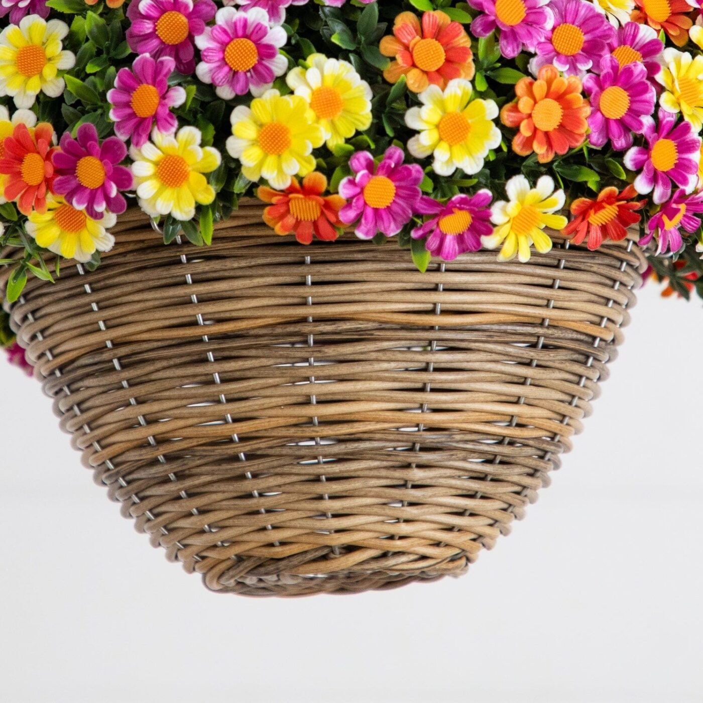 22" UV Resistant Artificial Mixed Daisy Hanging Basket (Indoor/Outdoor)
