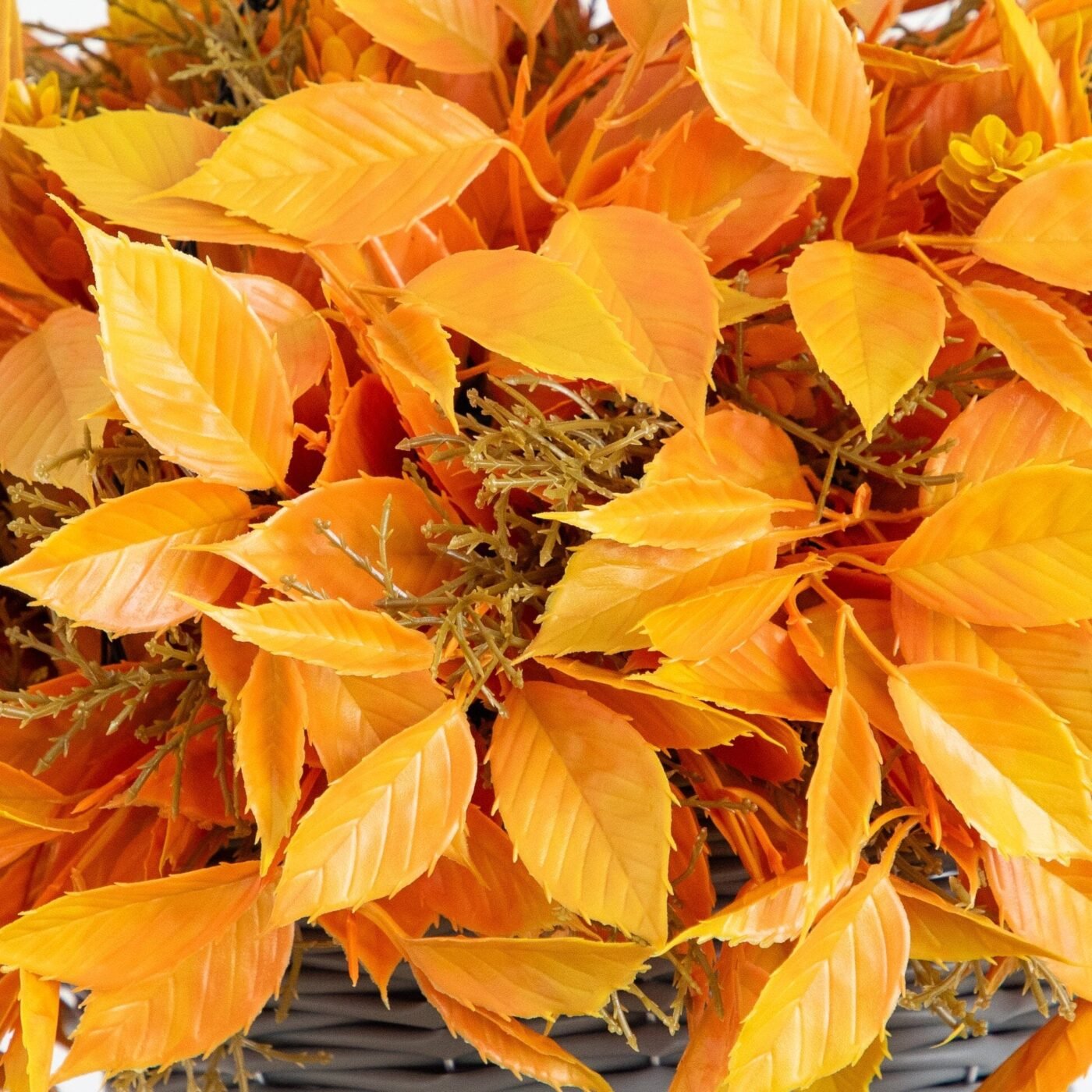 22" UV Resistant Autumn Artificial Fall Foliage Hanging Basket (Indoor/Outdoor)