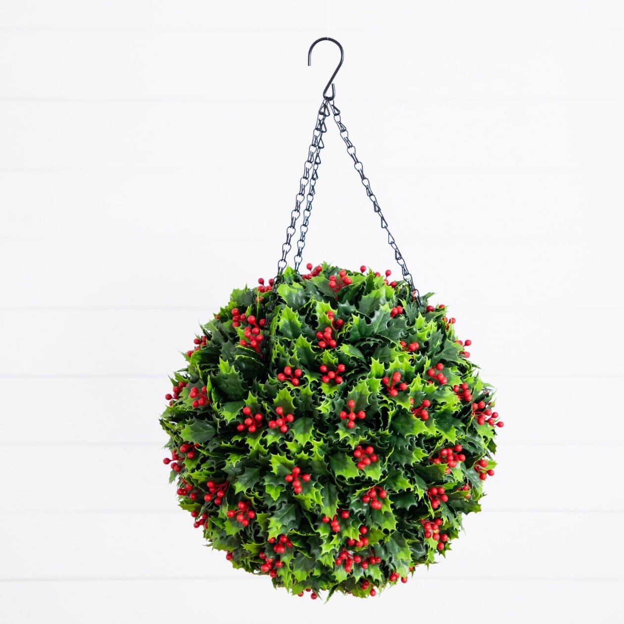 22" UV Resistant Artificial Holly Berry Christmas Hanging Ball (Indoor/Outdoor)