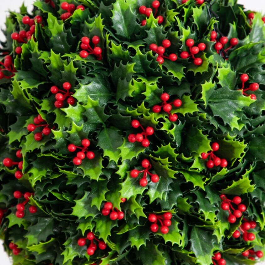 22" UV Resistant Artificial Holly Berry Christmas Hanging Ball (Indoor/Outdoor)