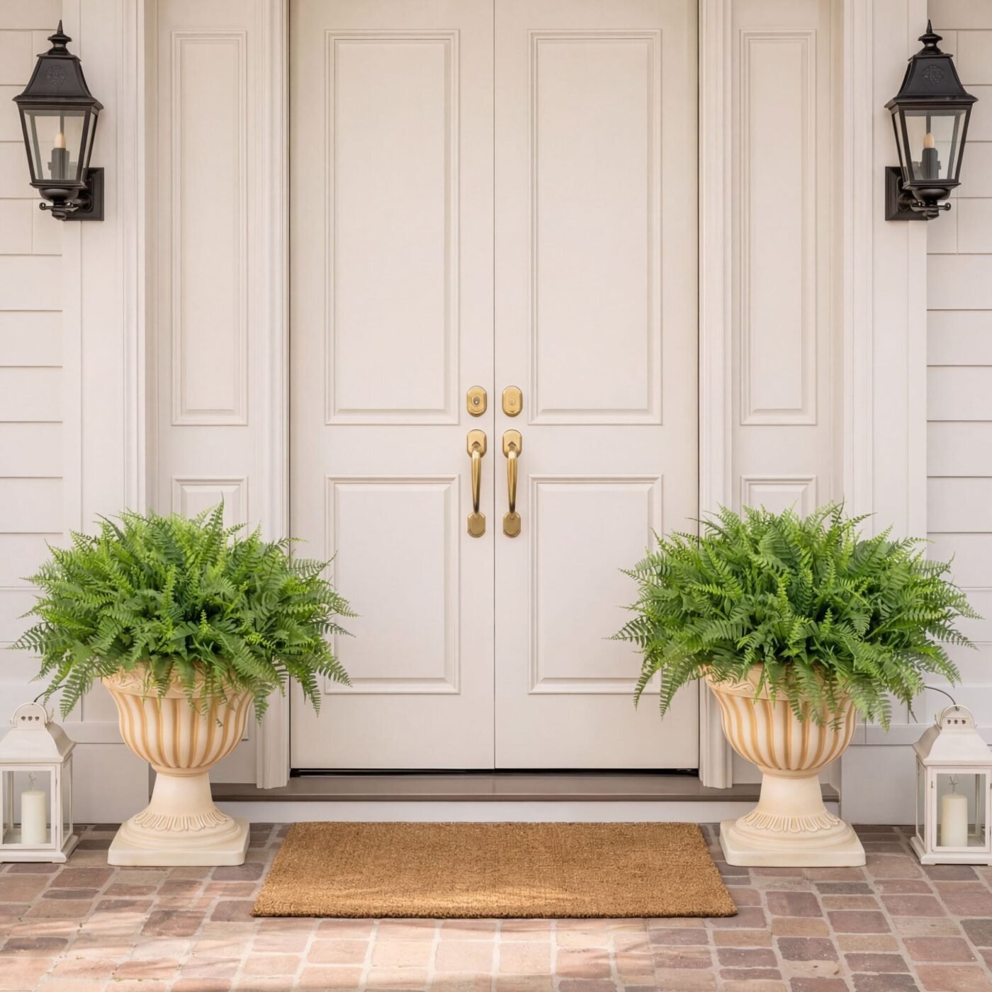 22" UV Resistant Artificial Fern in Decorative Urn Planter (Indoor/Outdoor)