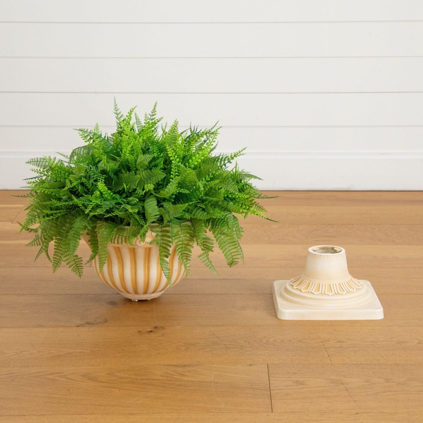 22" UV Resistant Artificial Fern in Decorative Urn Planter (Indoor/Outdoor)