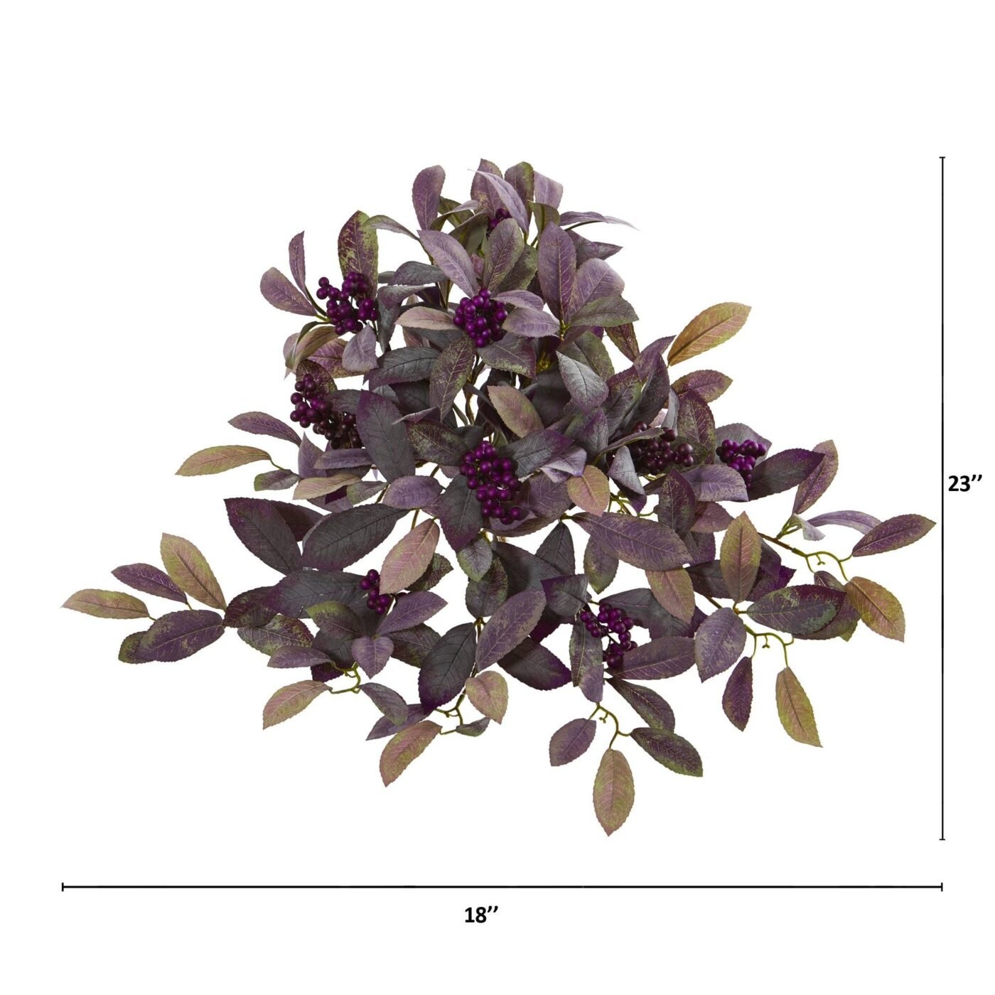 23" Fall Laurel Leaf with Berries Artificial Plant (Set of 3)