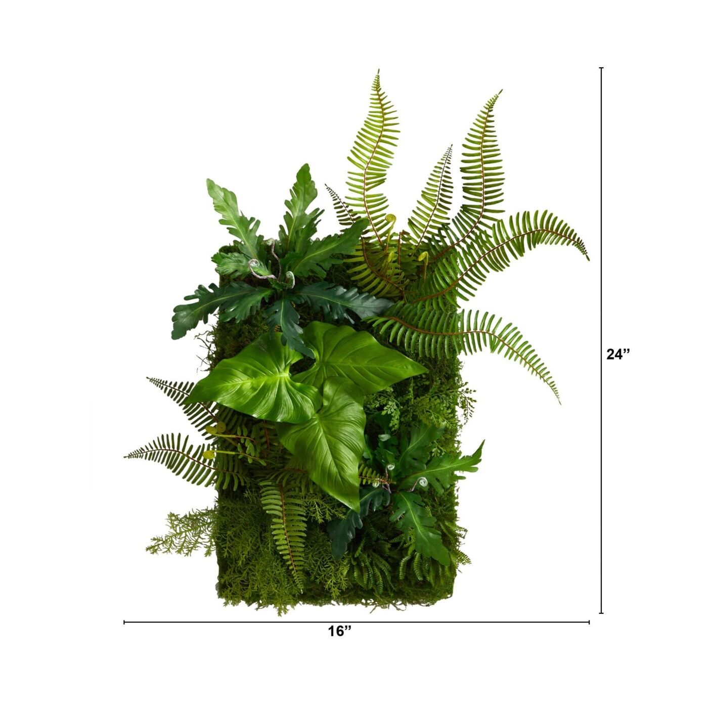 24" x 16" Mixed Foliage Artificial Living Wall