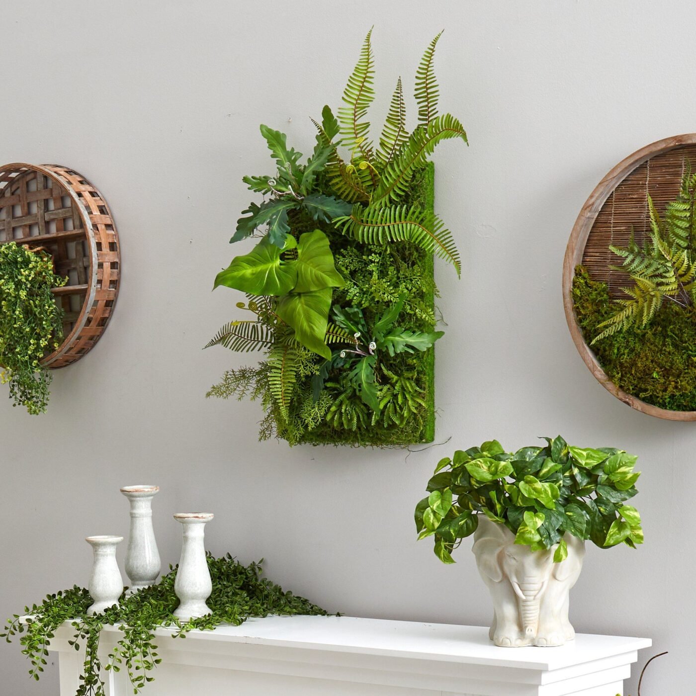24" x 16" Mixed Foliage Artificial Living Wall