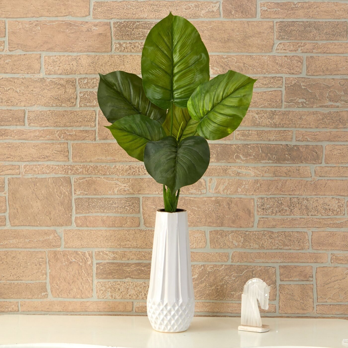 27" Large Philodendron Leaf Artificial Bush Plant (Set of 4)