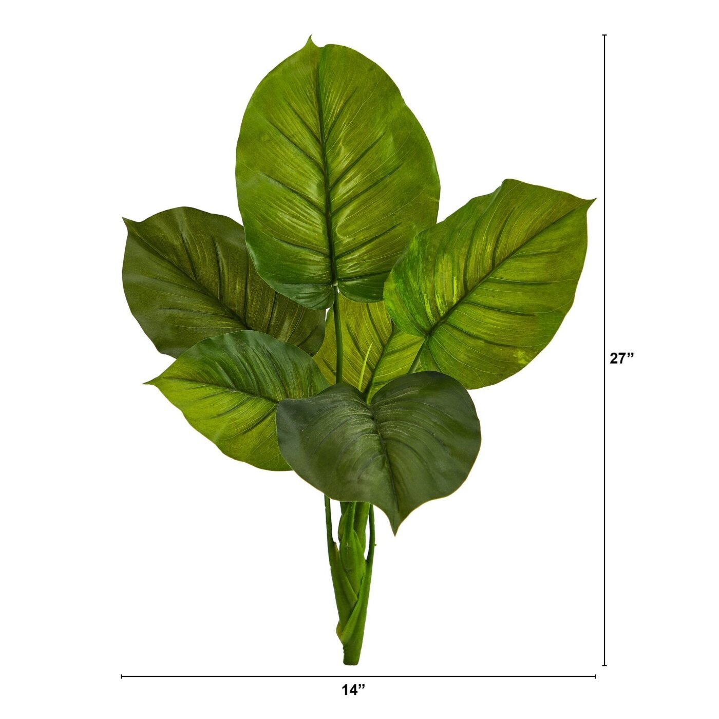 27" Large Philodendron Leaf Artificial Bush Plant (Set of 4)