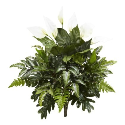 27" Mixed Spathiphyllum Artificial Plant (Set of 2)of 2)