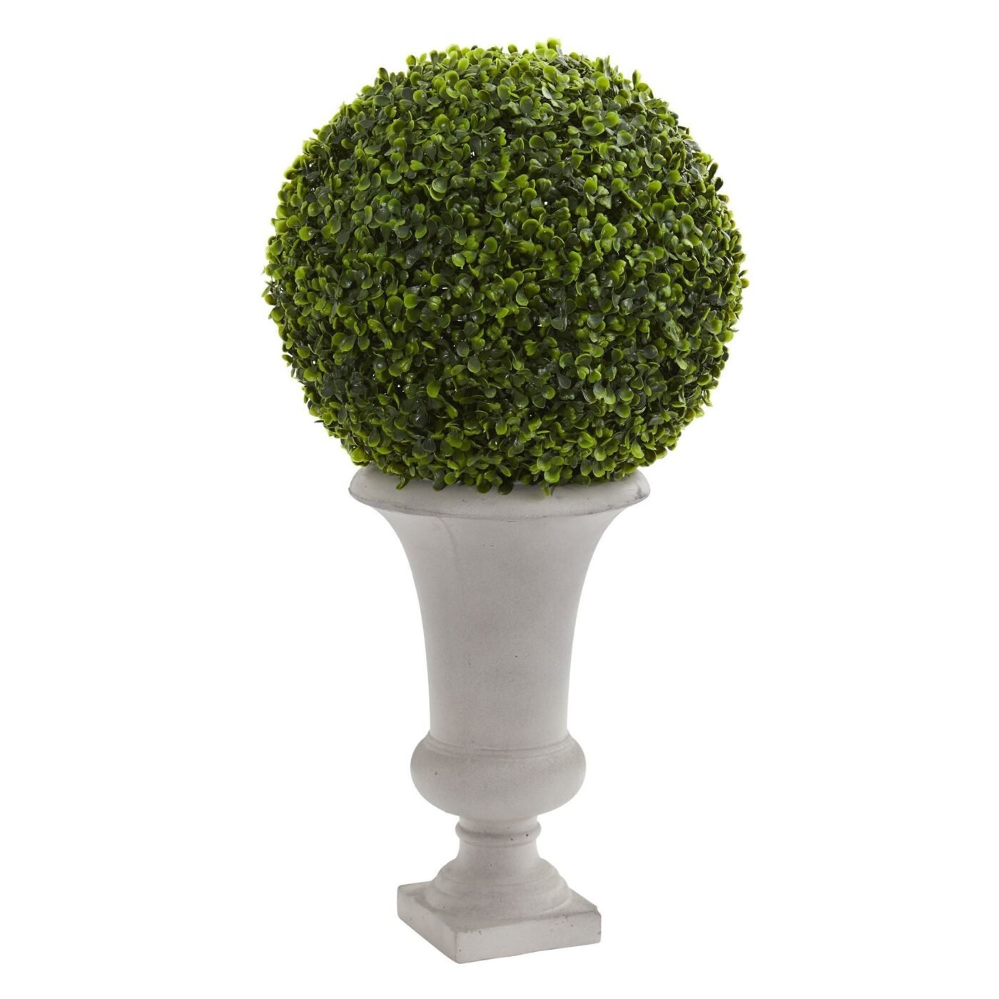 28" Boxwood Ball Topiary Artificial Plant in Urn (Indoor/Outdoor)