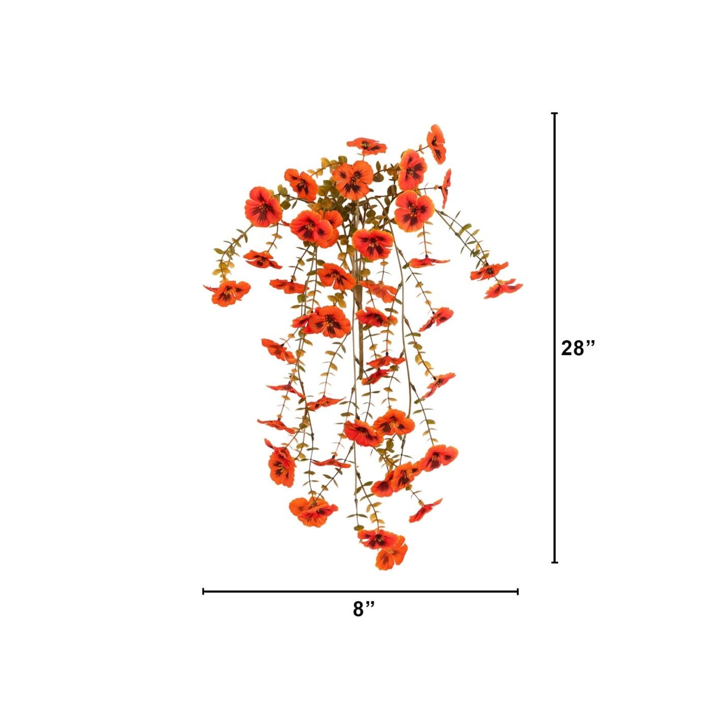 28" UV Resistant Autumn Artificial Fall Pansy Hanging Plant (Indoor/Outdoor) - Set of 4