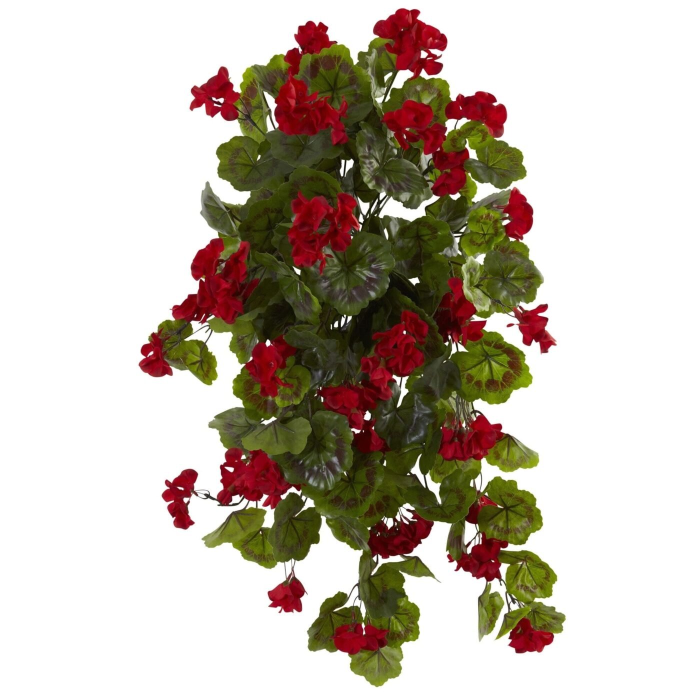 29" UV Resistant Geranium Artificial Hanging Plant (Indoor/Outdoor) - Set of 2