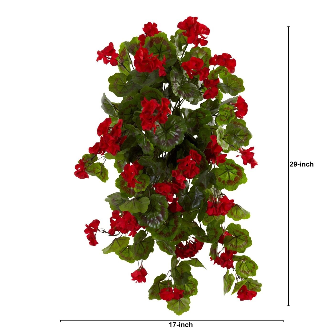29" UV Resistant Geranium Artificial Hanging Plant (Indoor/Outdoor) - Set of 2