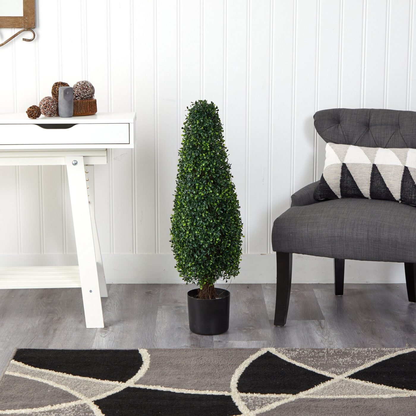 3' Boxwood Tower Topiary UV Resistant (Indoor/Outdoor)