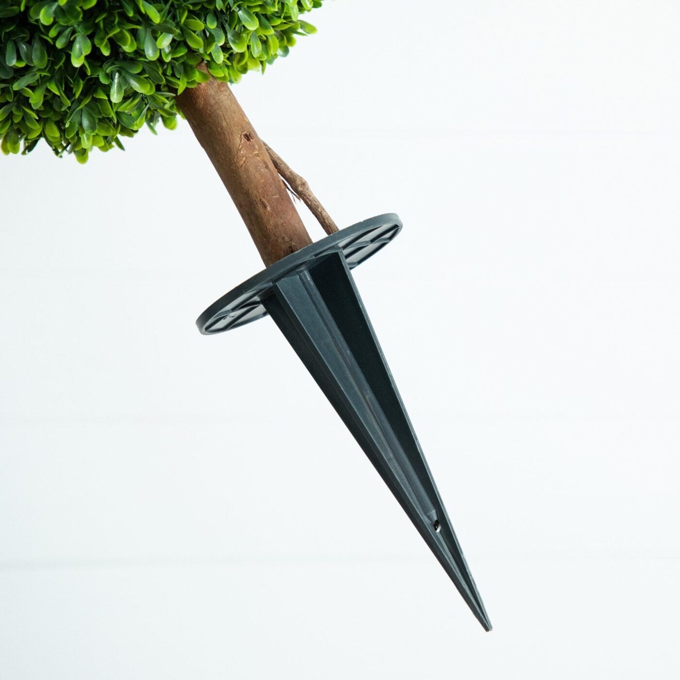 3' UV Resistant Artificial Double Ball Boxwood Topiary with Integrated Ground Stake (Indoor/Outdoor) - Set of 2