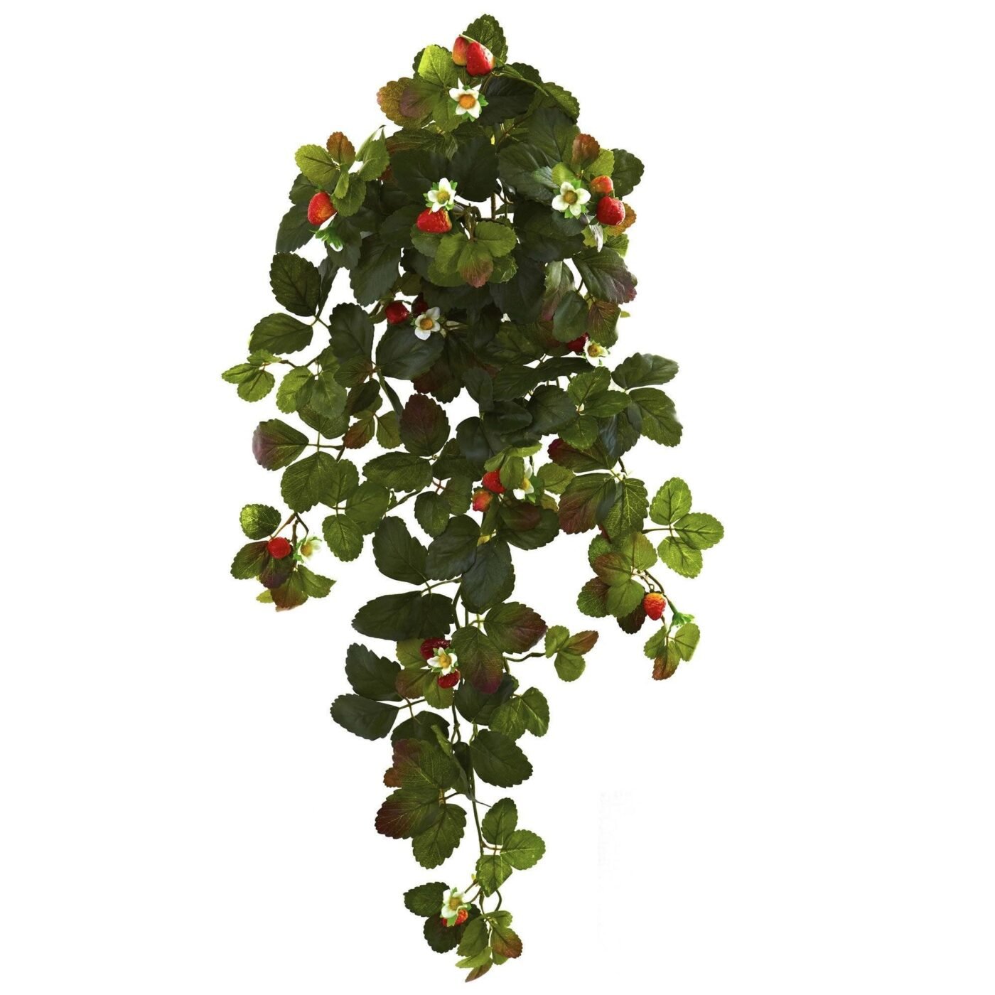 31" Strawberry Hanging Bush with Berry (Set of 2)